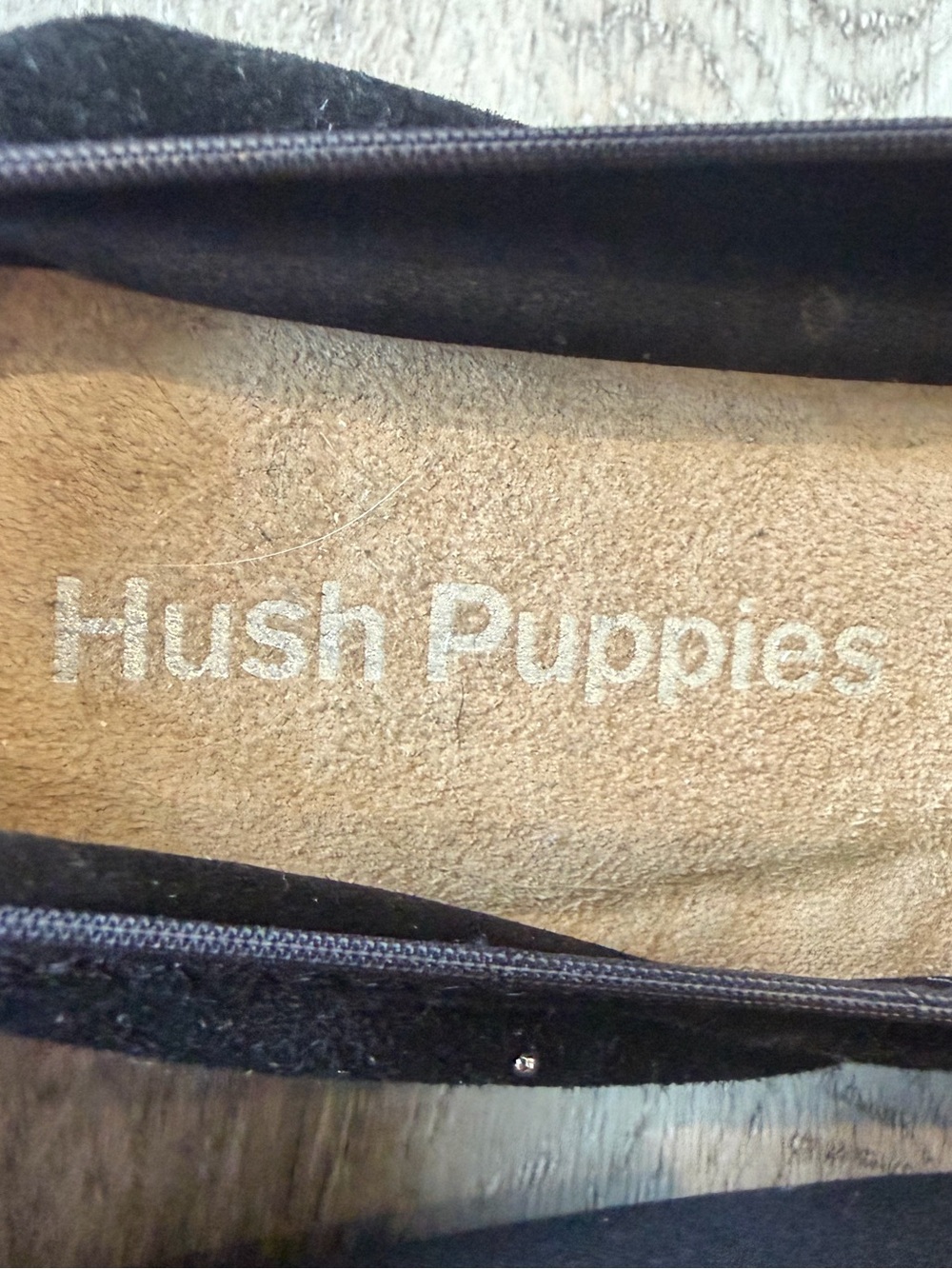 Hush Puppies-Chaste Black Suede Ballet Flats with Silver Stud Accents- Comfort - Picture 8 of 11